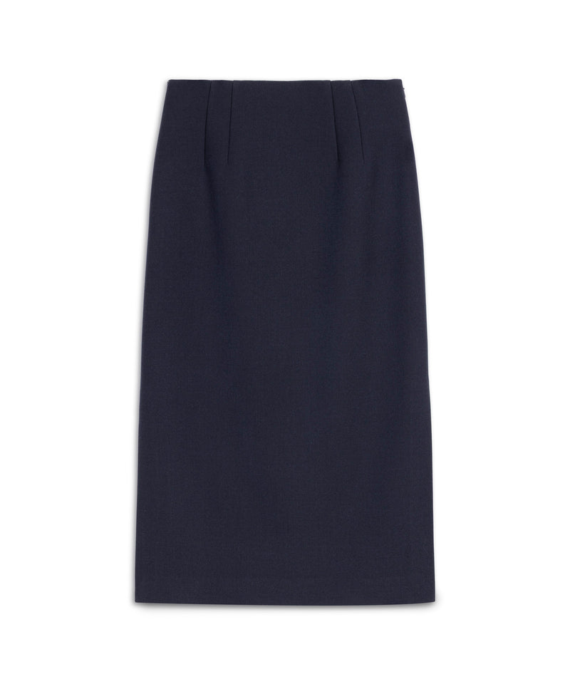 Machka Midi Skirt With Slit Navy