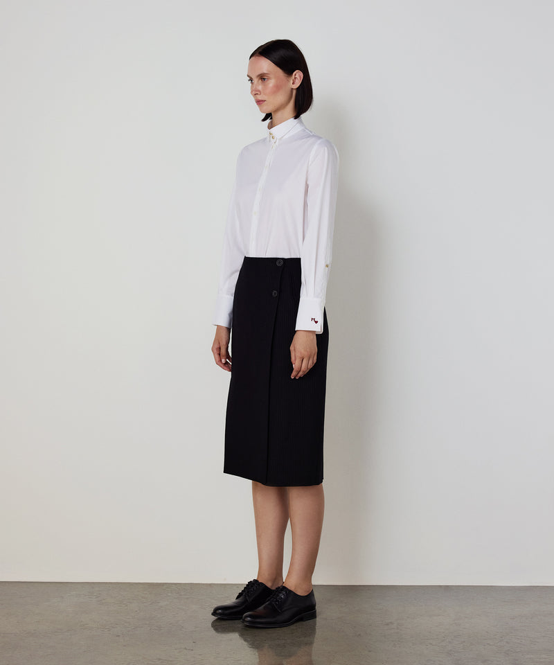 Machka Midi Skirt With Button Detail Black