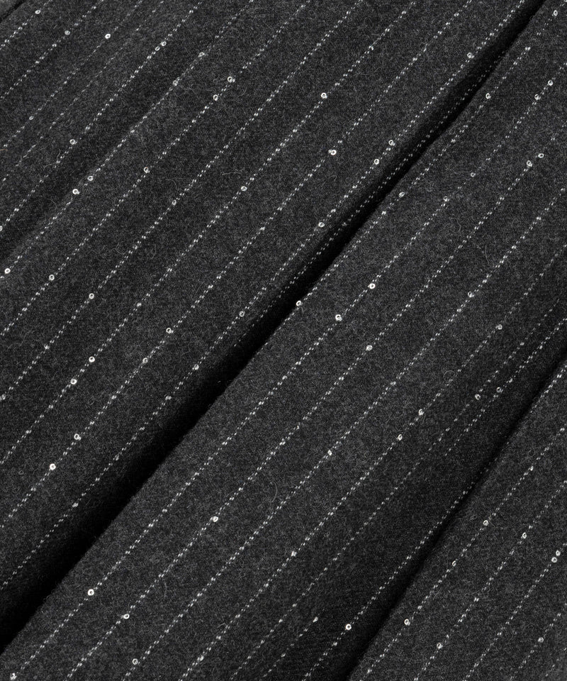 Machka Metallic-Thread Midi Skirt Anthracite