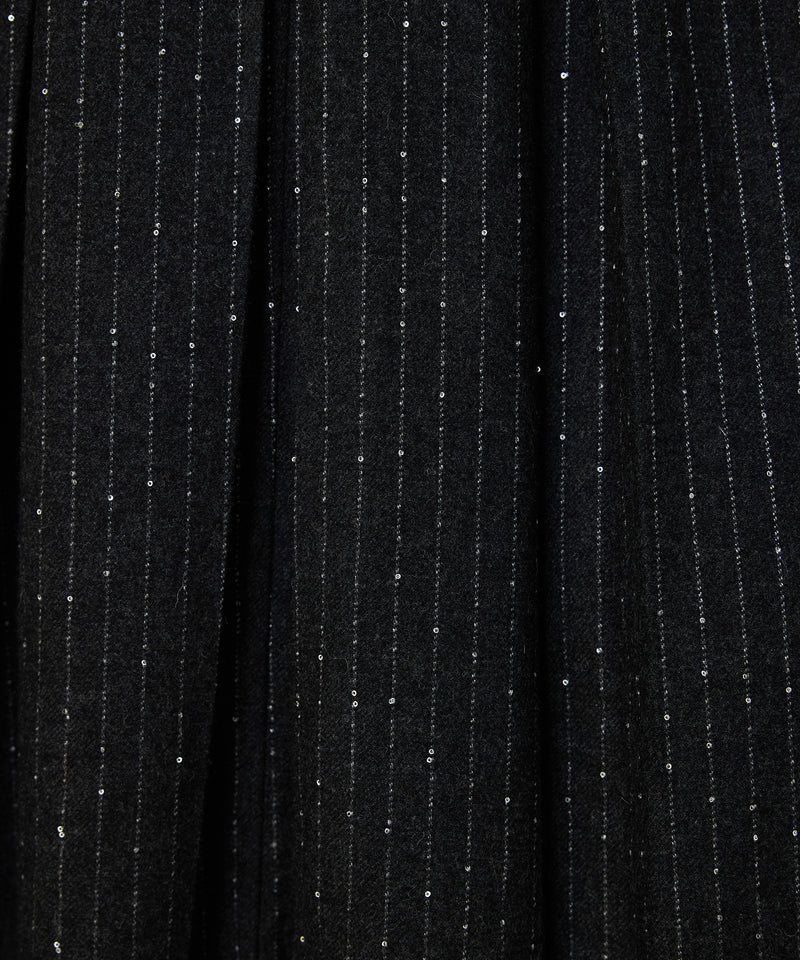 Machka Metallic-Thread Midi Skirt Anthracite