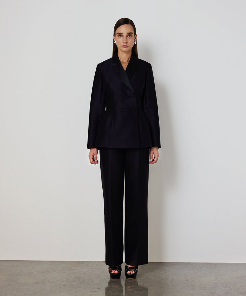 Machka Double-Breasted Blazer Black