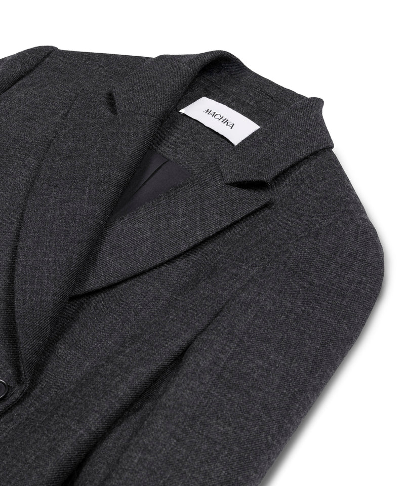Machka Double-Breasted Wool Blazer Anthracite