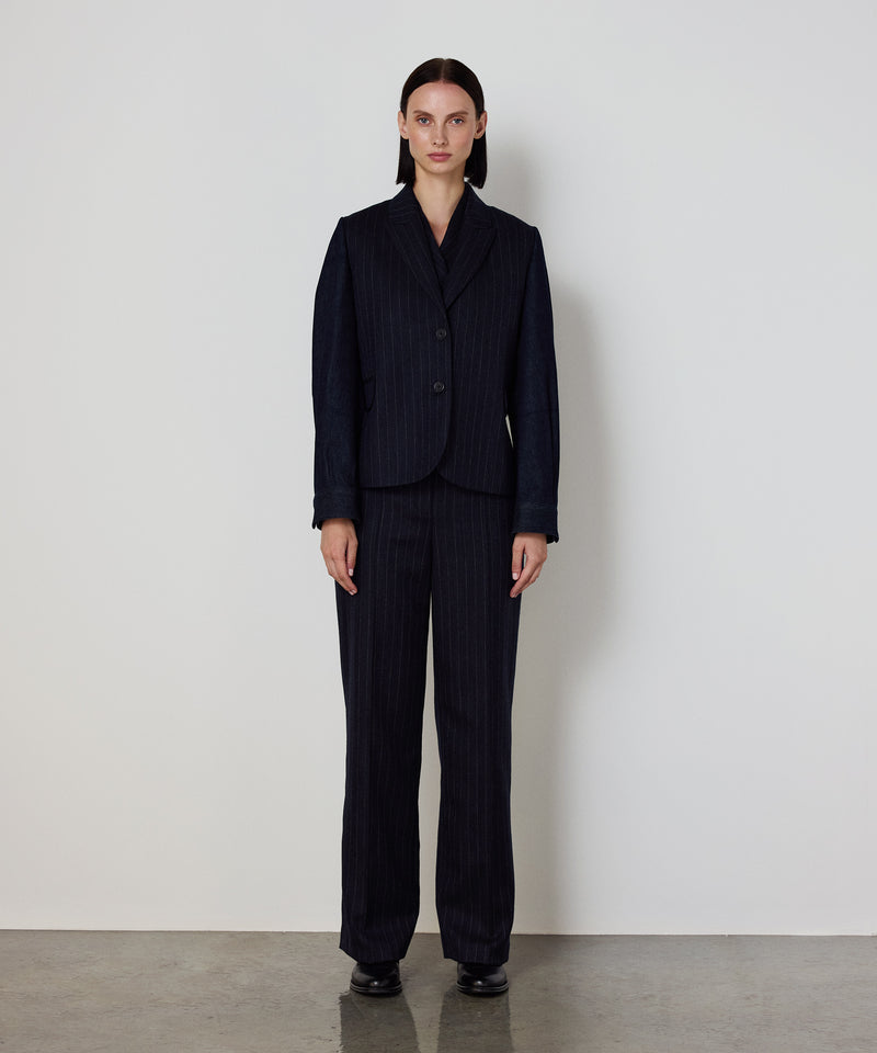 Machka Denim-Mix Wool Jacket Navy