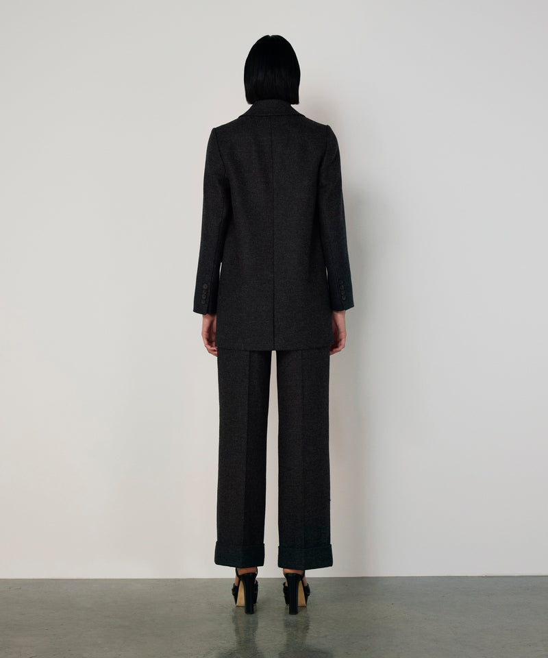 Machka Wool Blazer With Shoulder Pads Anthracite