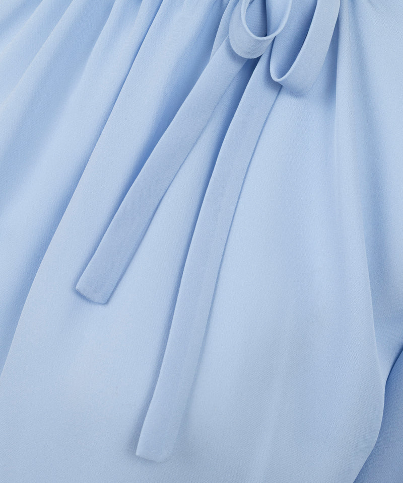 Machka Silk Blouse With Tie Collar Blue