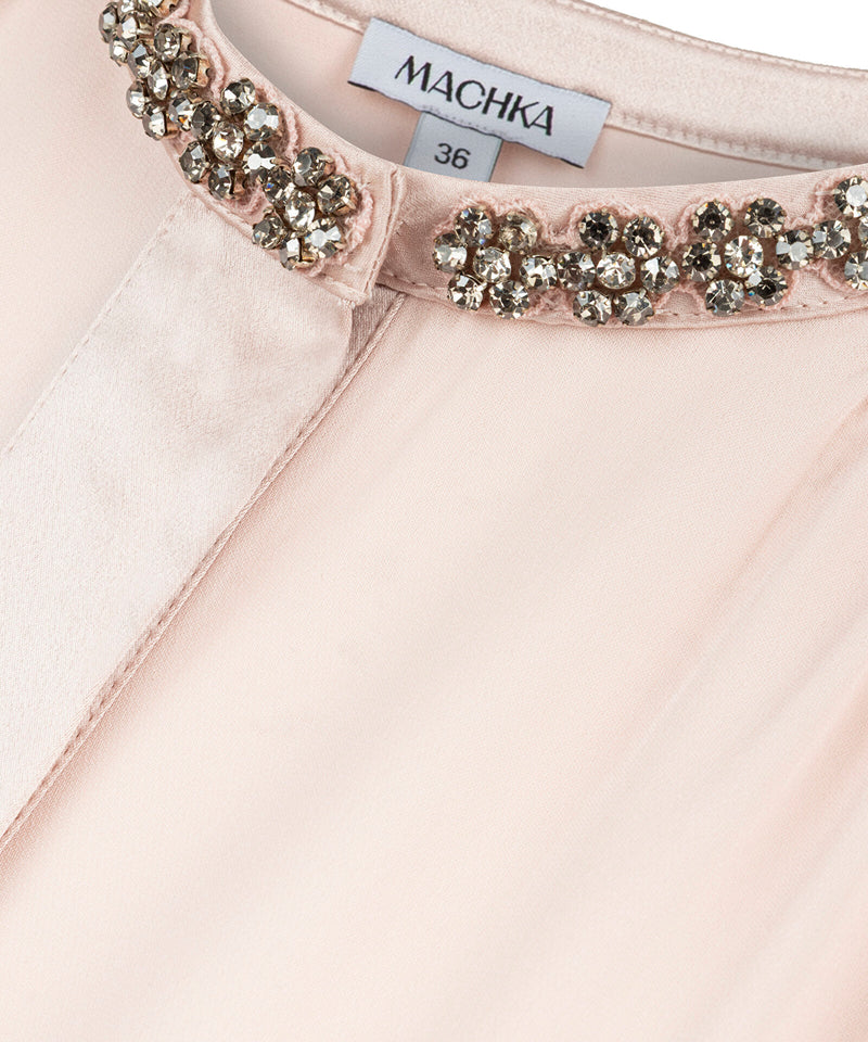 Machka Silk Blouse With Strass Embellishments Powder