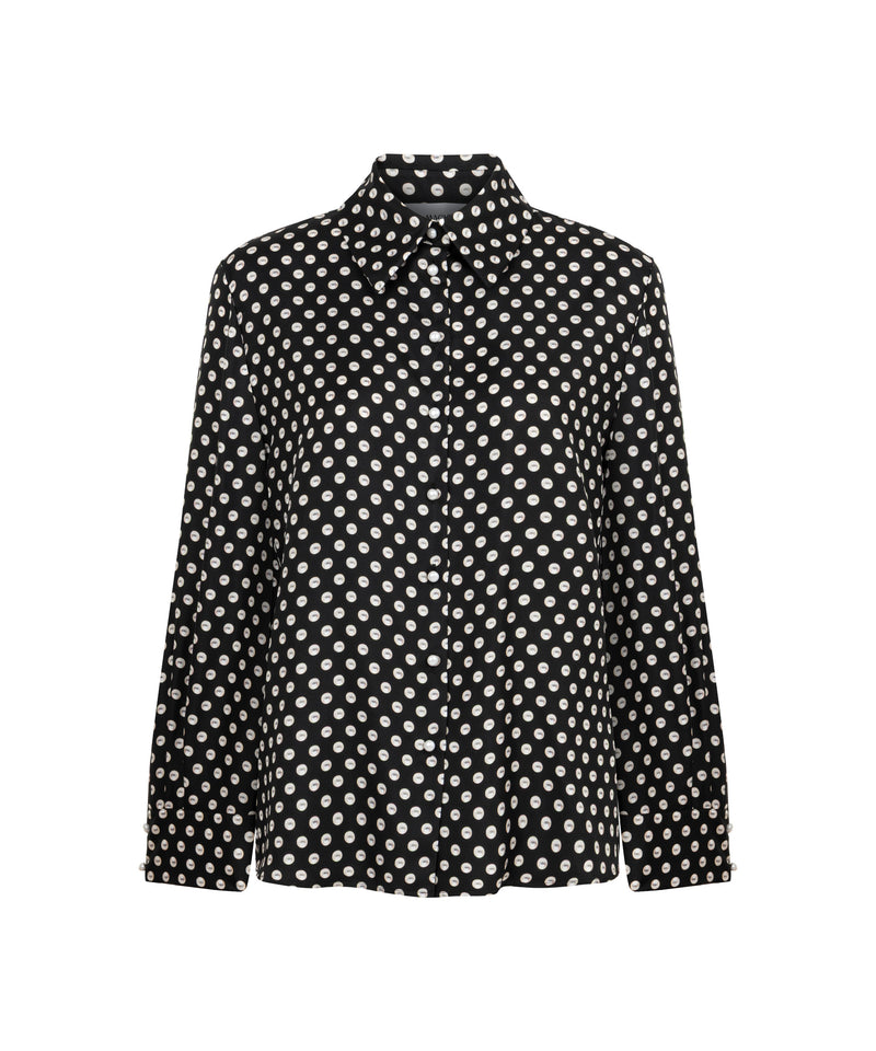 Machka Patterned Silk Blouse Black