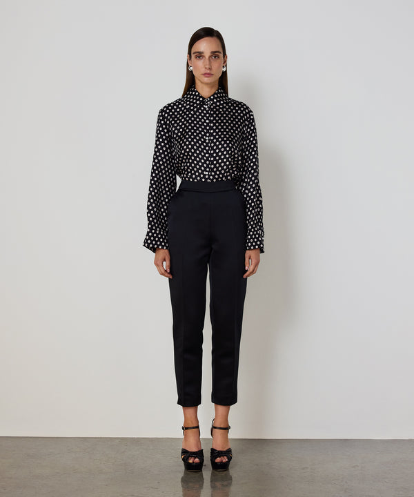 Machka Patterned Silk Blouse Black