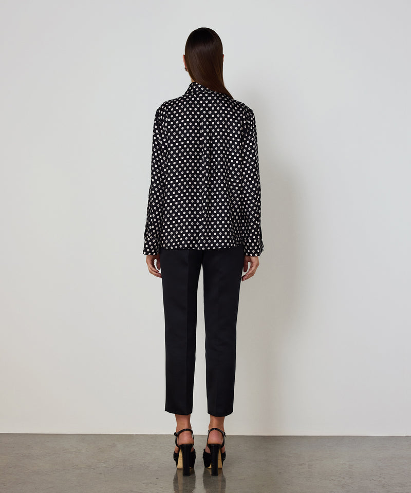 Machka Patterned Silk Blouse Black