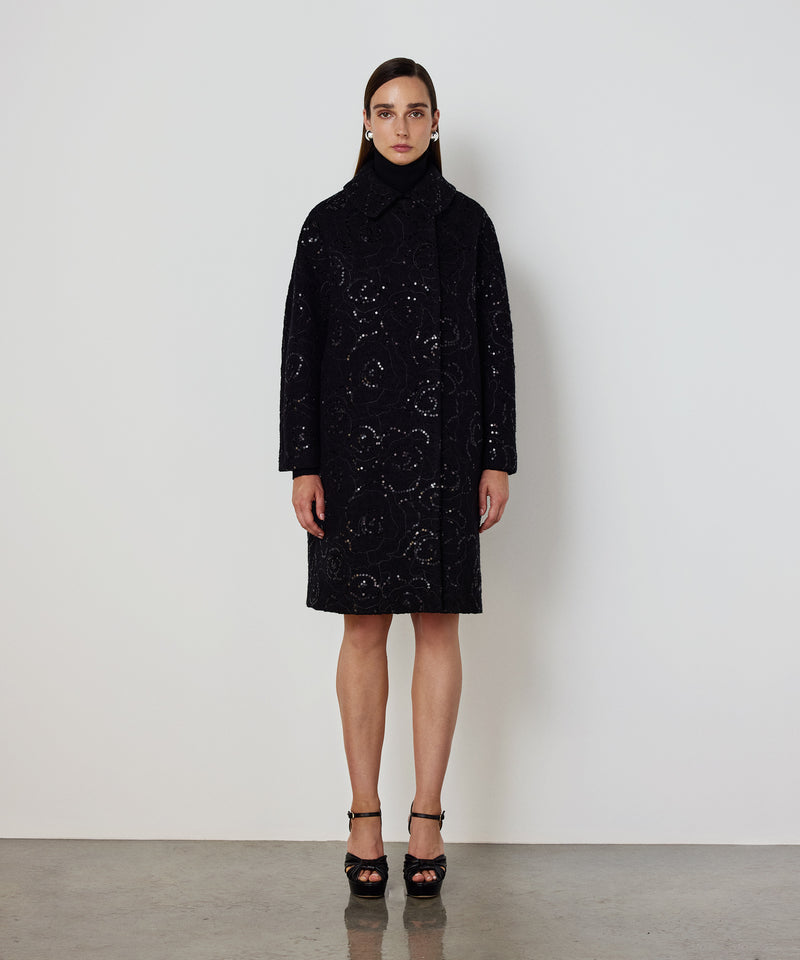 Machka Embroidered Coat Black