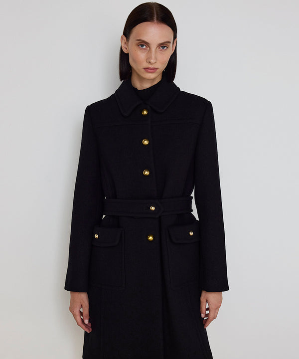 Machka Belted Coat With Large Pockets Black