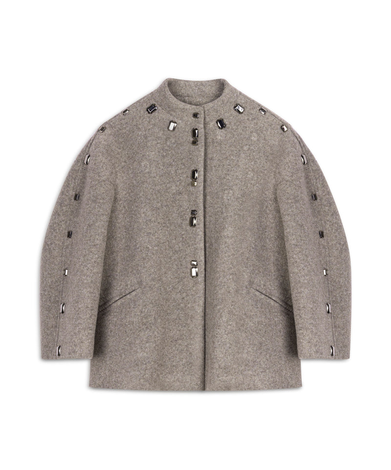 Machka Coat With Mixed Metal Accessories Marling Blue