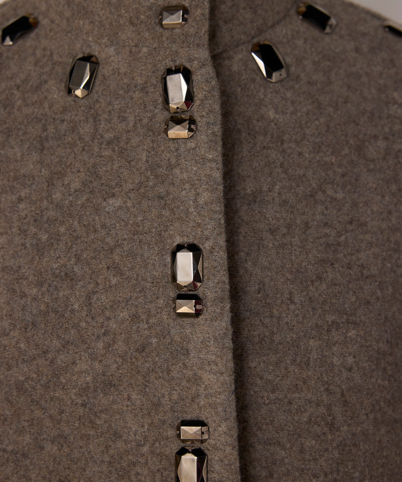 Machka Coat With Mixed Metal Accessories Marling Blue