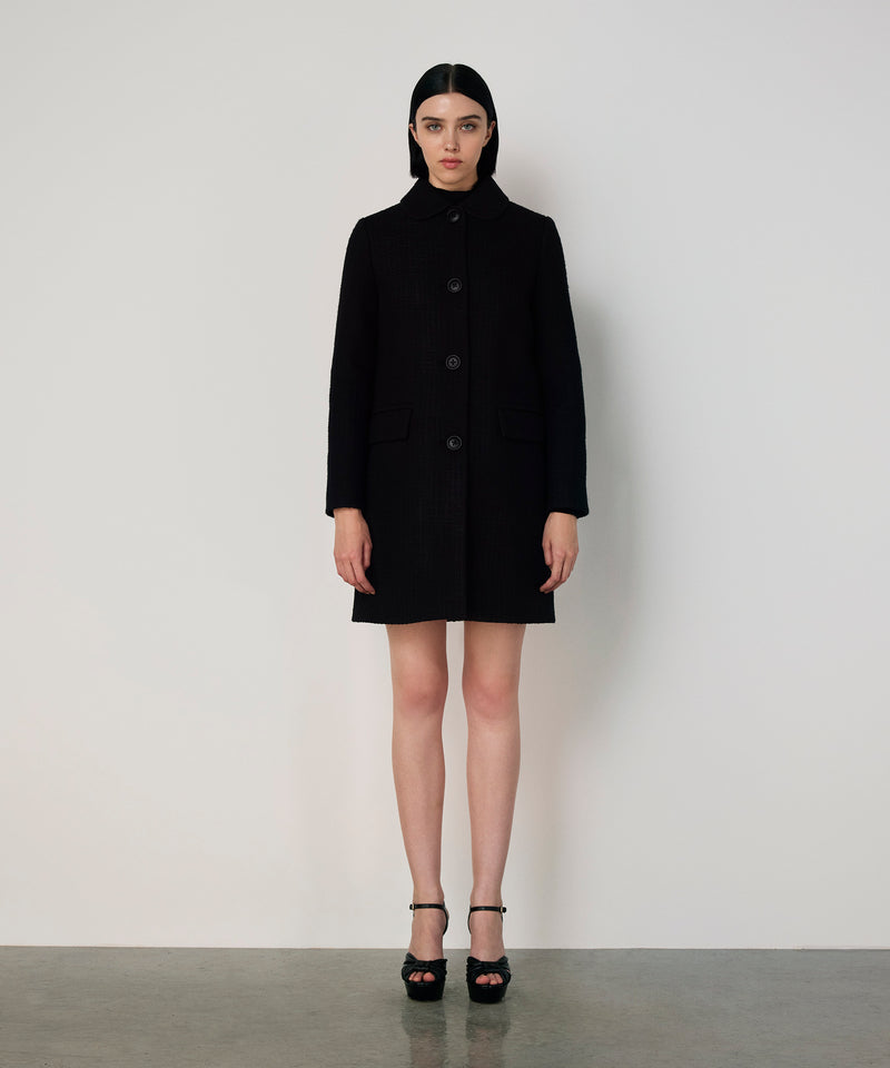 Machka Textured Wool Coat Black