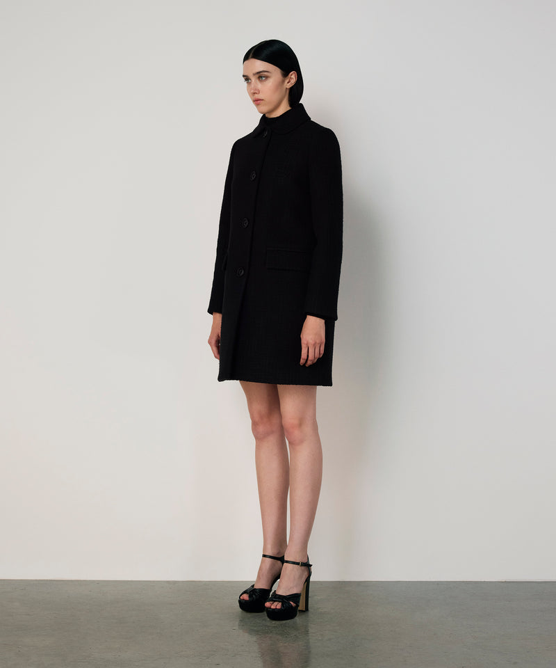 Machka Textured Wool Coat Black