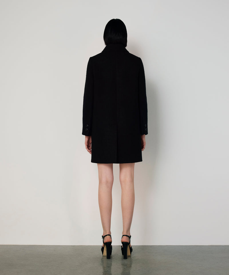 Machka Textured Wool Coat Black