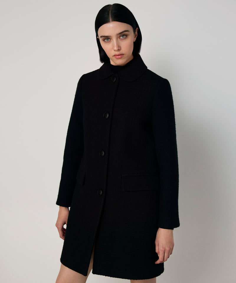 Machka Textured Wool Coat Black
