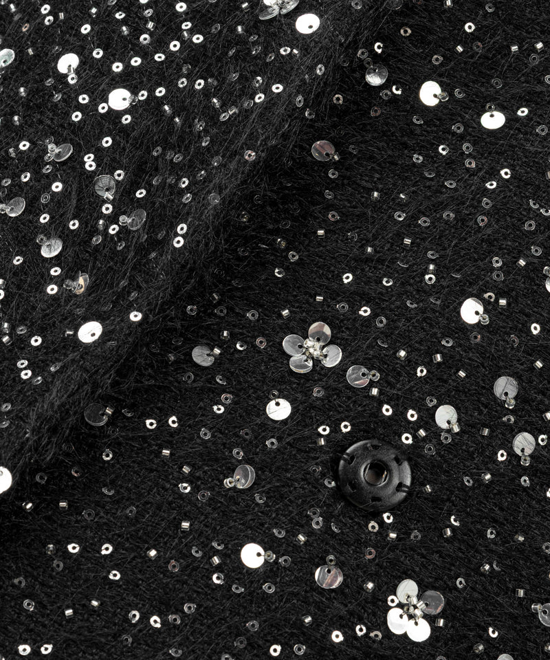 Machka Sequin Double-Breasted Coat Black