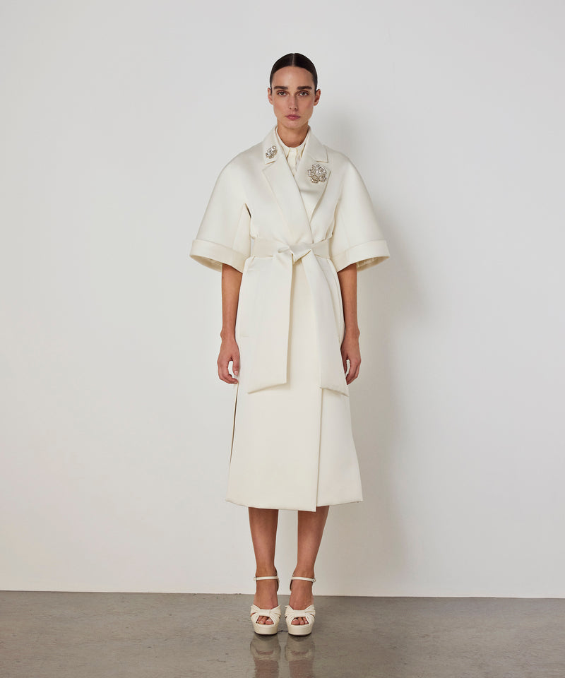 Machka Belted Double-Breasted Trench Coat Ecru