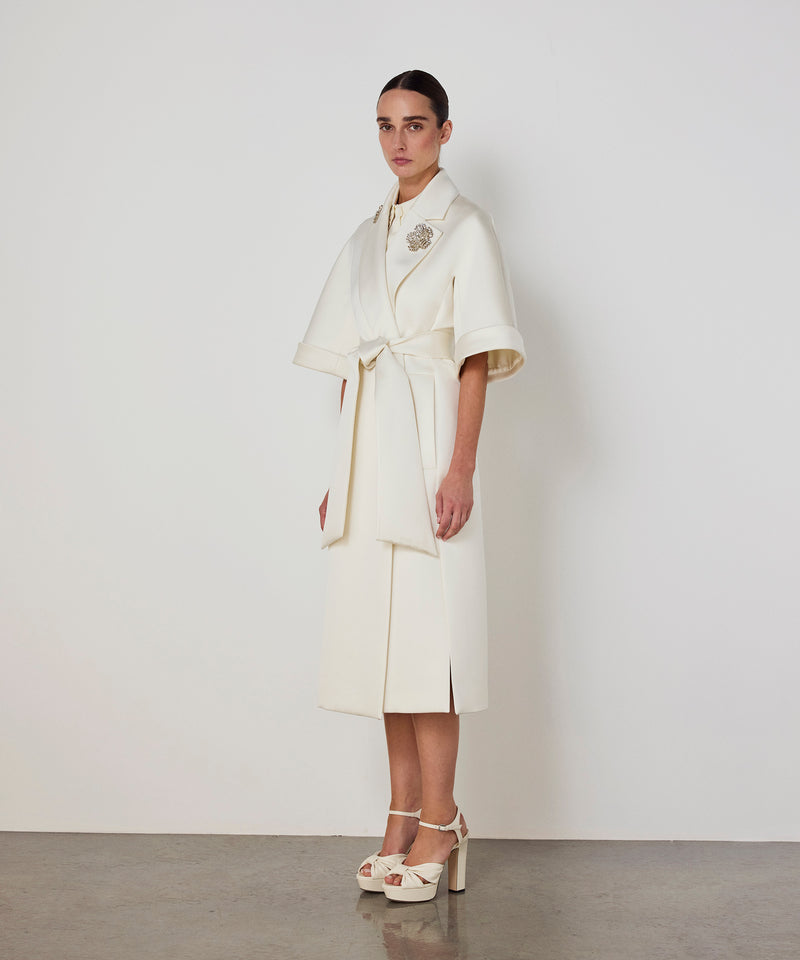 Machka Belted Double-Breasted Trench Coat Ecru