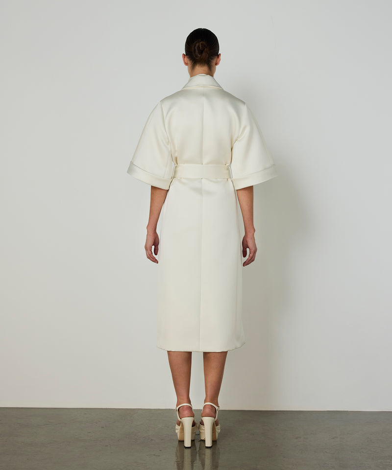 Machka Belted Double-Breasted Trench Coat Ecru