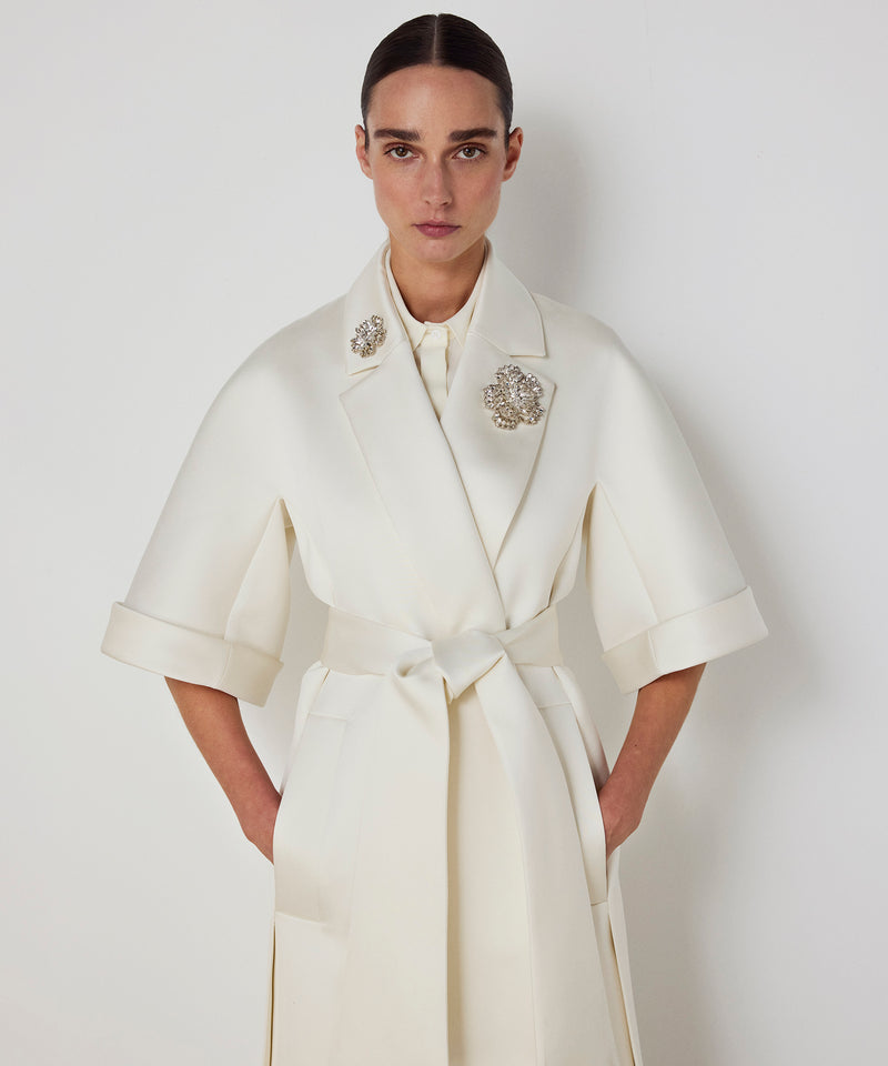 Machka Belted Double-Breasted Trench Coat Ecru
