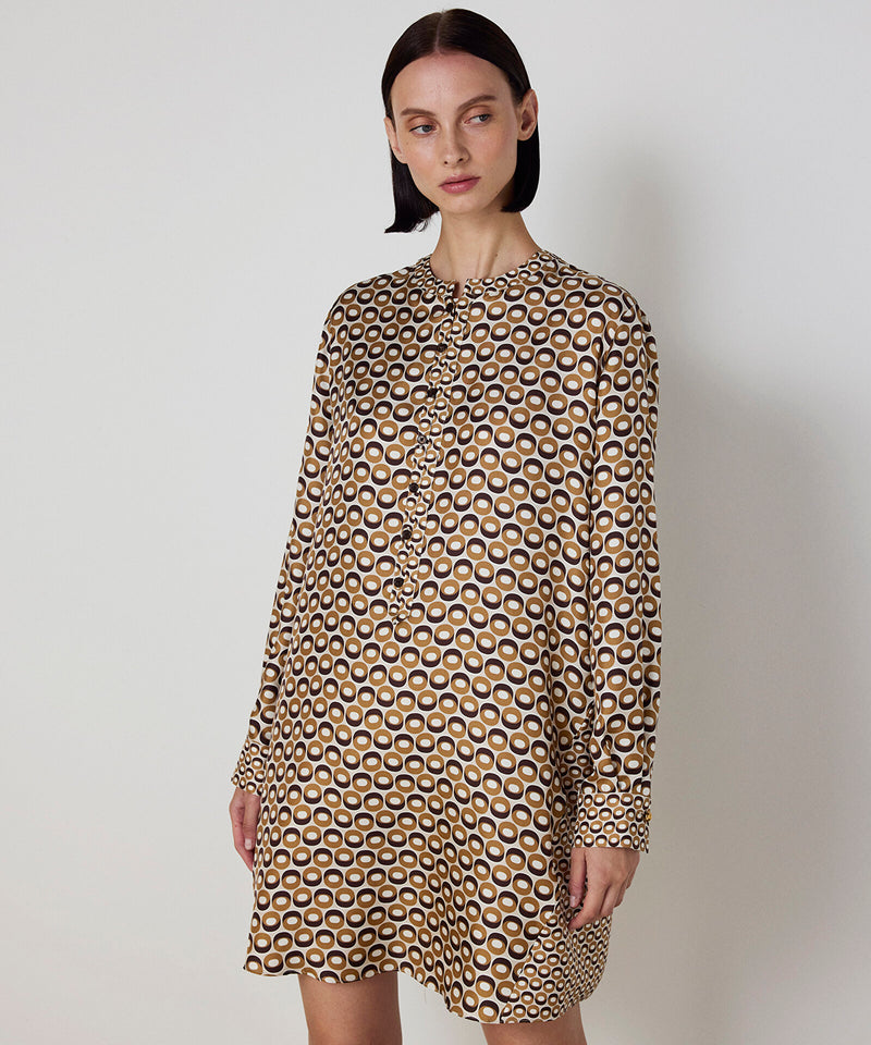 Machka Patterned Silk Tunic Cinnamon
