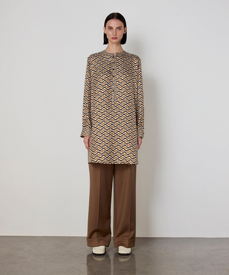 Machka Patterned Silk Tunic Cinnamon