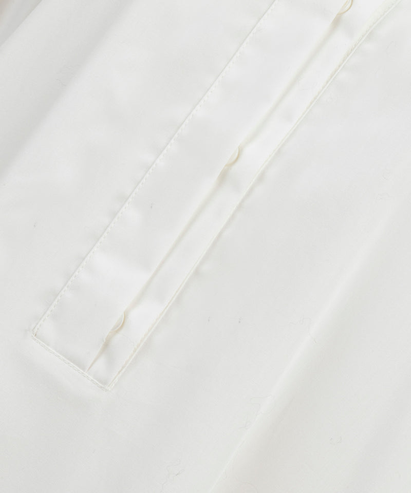 Machka Stand-Collar Poplin Shirt With Ribbed Details White