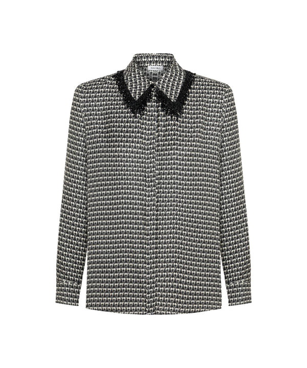 Machka Embellished Silk Shirt Black