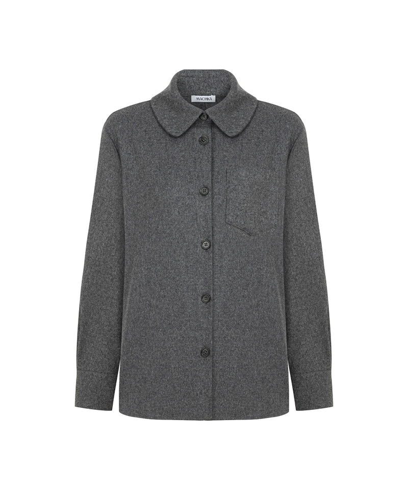 Machka Flannel Shirt With Pockets Grey Melange