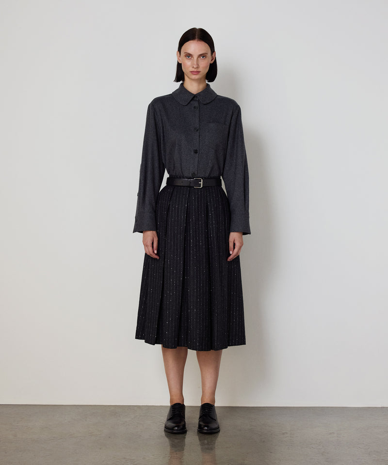 Machka Flannel Shirt With Pockets Grey Melange