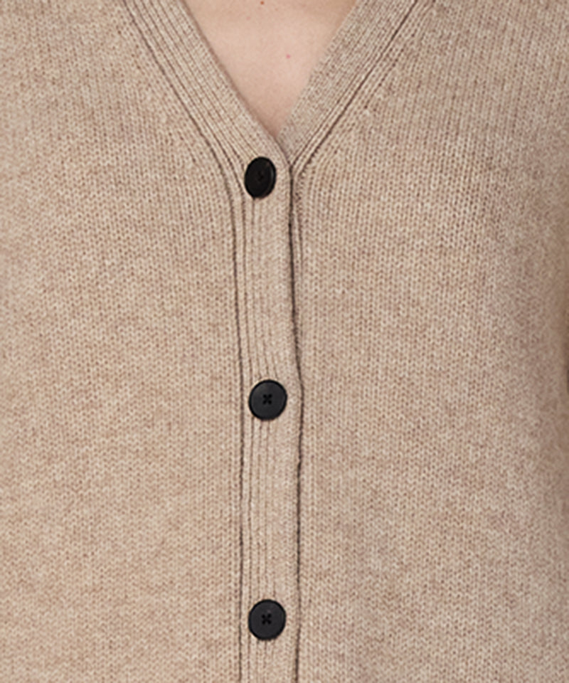 Machka Oversize V-Neck Knit Cardigan Beige