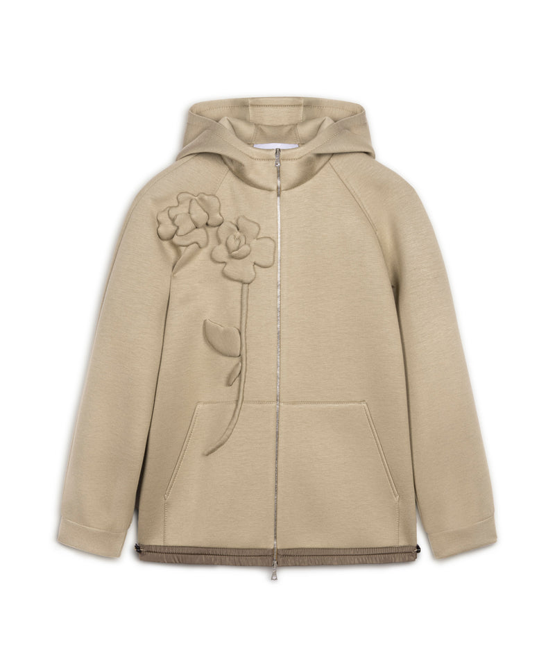 Machka Floral Appliqué Sweatshirt Camel