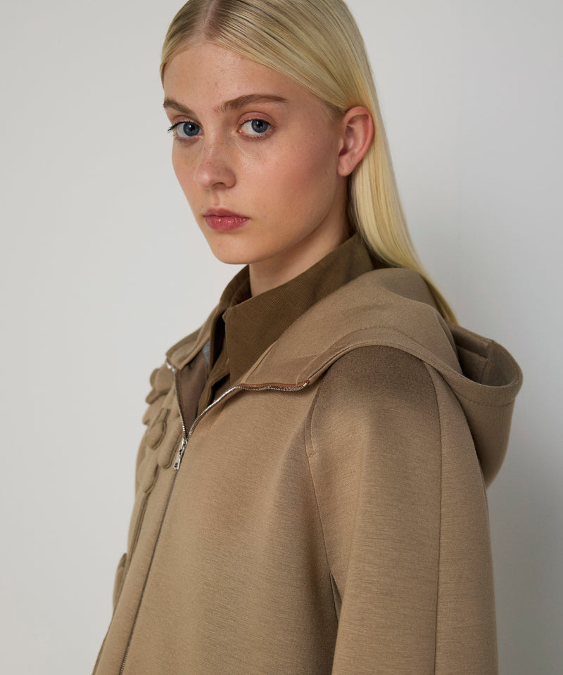 Machka Floral Appliqué Sweatshirt Camel