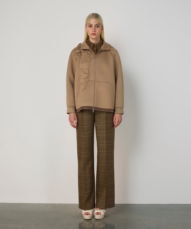 Machka Floral Appliqué Sweatshirt Camel