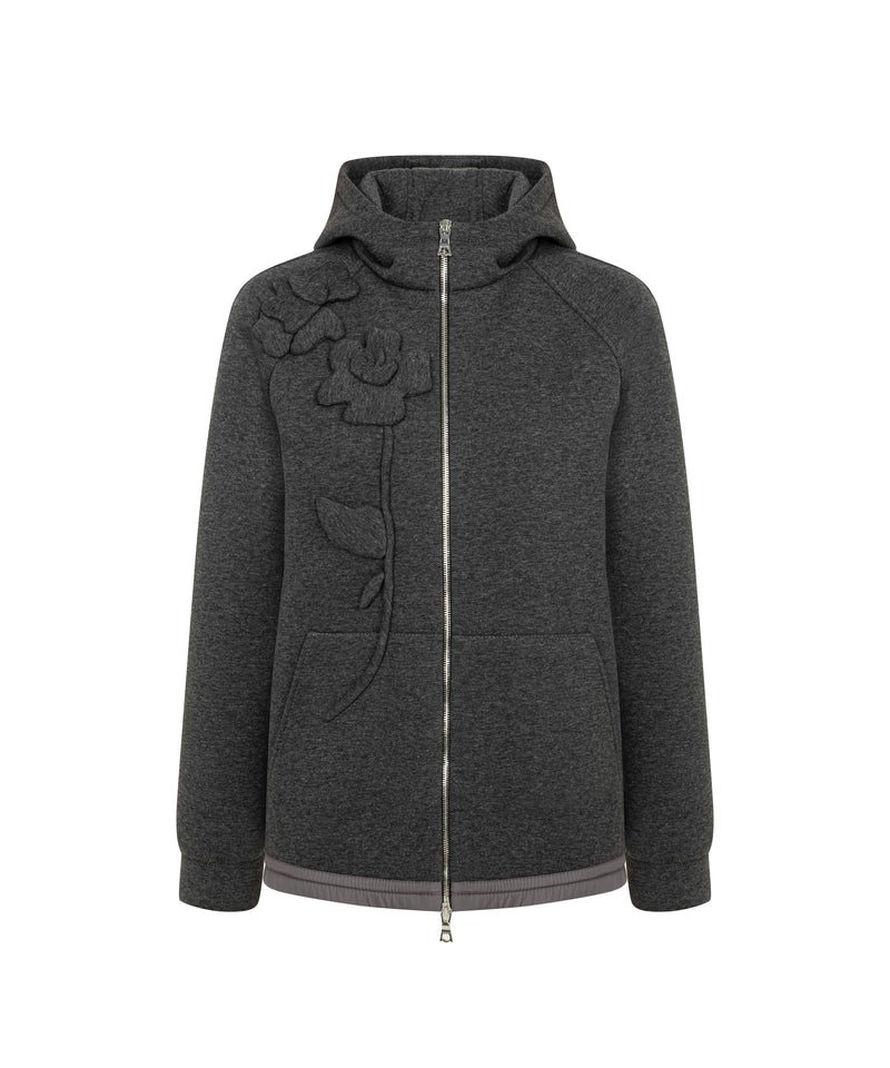 Machka Sweatshirt With Floral Appliqués Anthracite