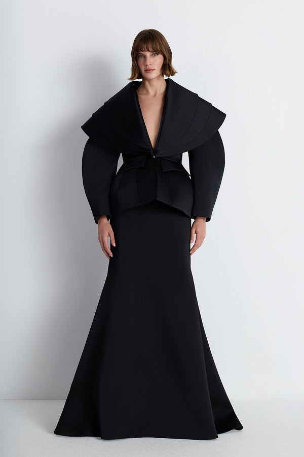 Nean Sculptural Collar Jacket Black