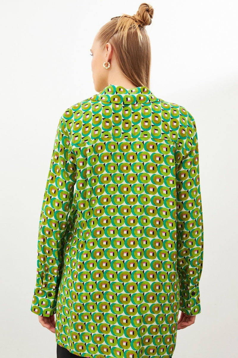 Setre Geometric Pattern Shirt Green