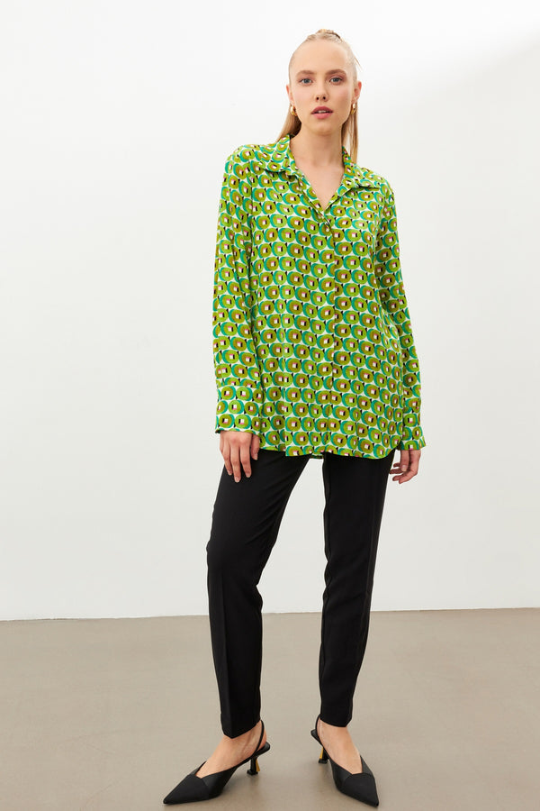 Setre Geometric Pattern Shirt Green