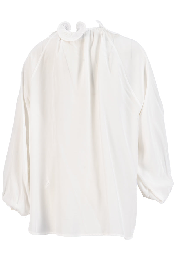 Setre Shirt With Tie Detail On Neck And Sleeves Ecru