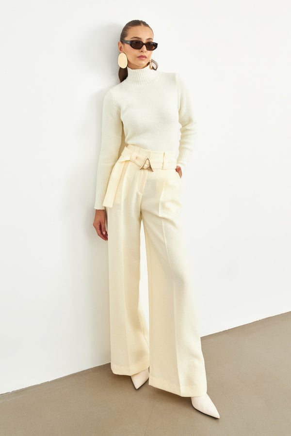 Setre Accessory Belt Detailed Trousers Cream