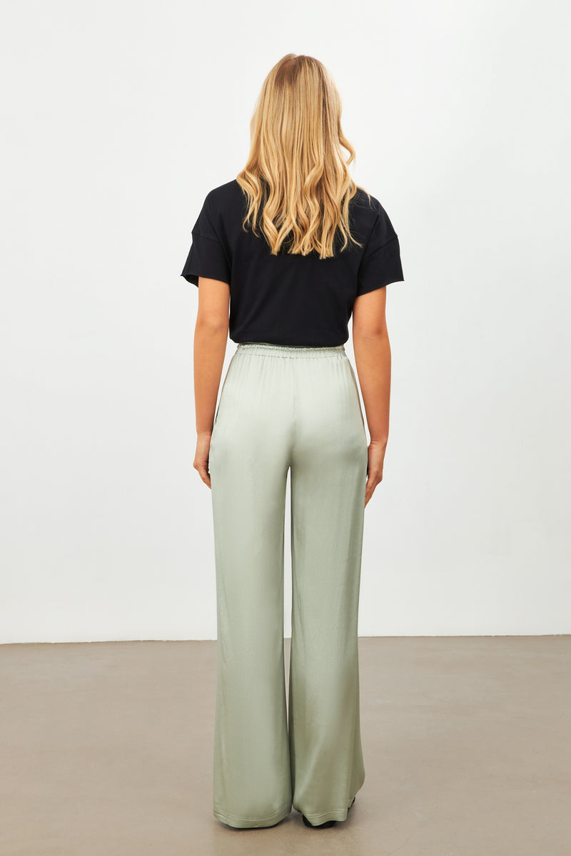 Setre Waist Elasticated Tie Detail Trousers Light Green