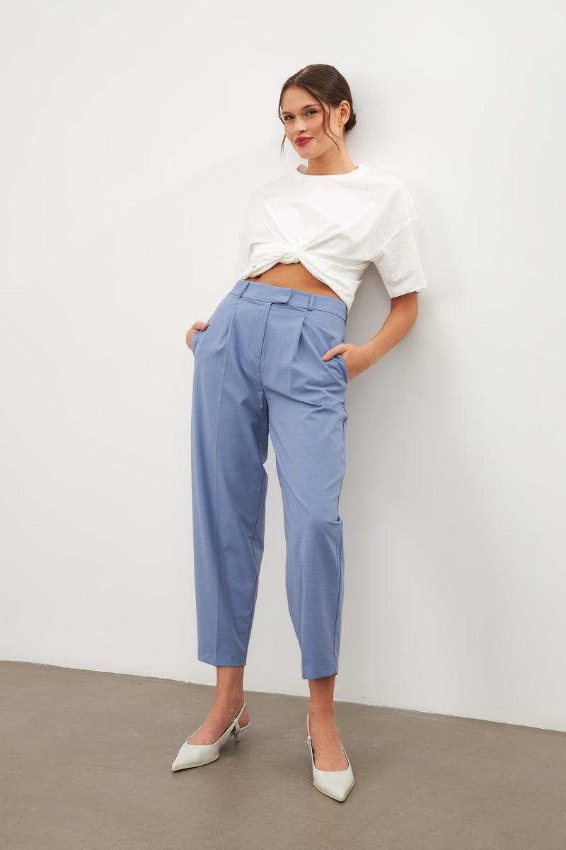 Setre Pleated Skinny Trousers Blue