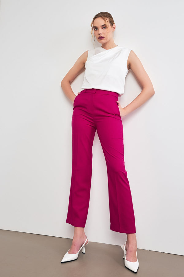 Setre  Pattern Detailed Fabric Trousers Fuchsia