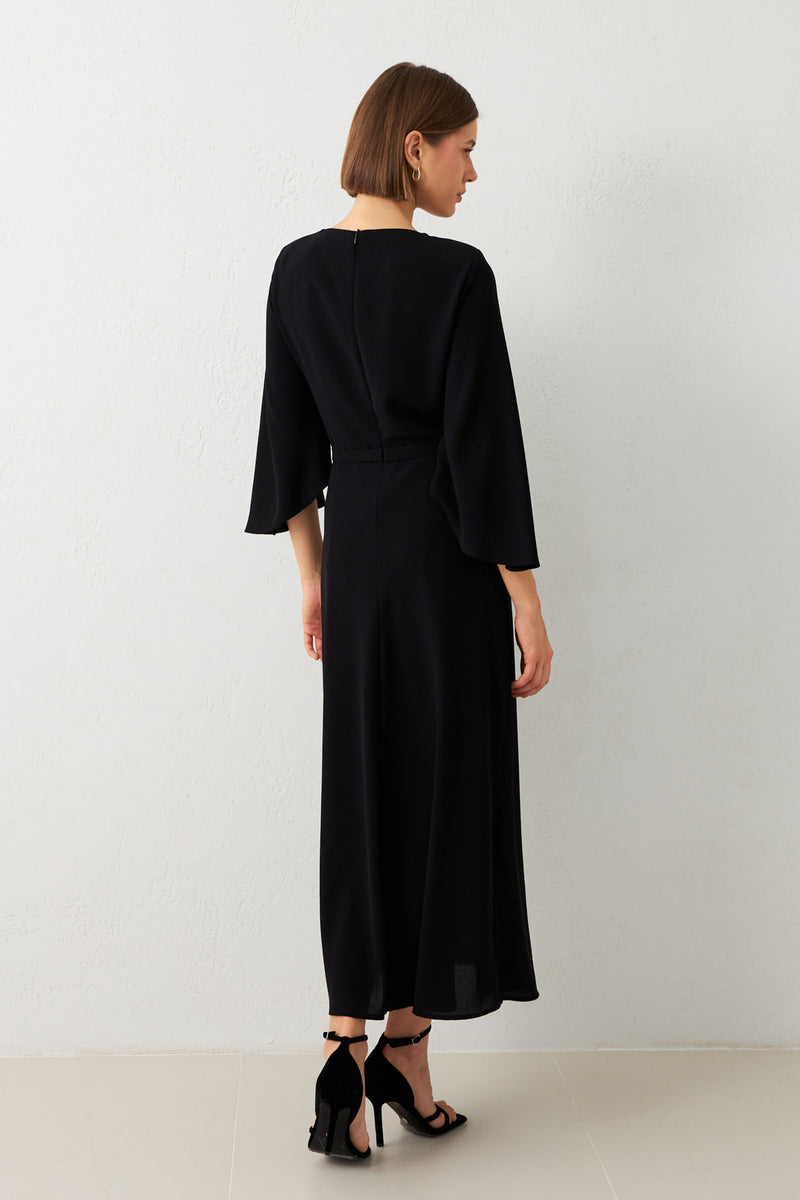 Setre Detailed Midi Dress Black