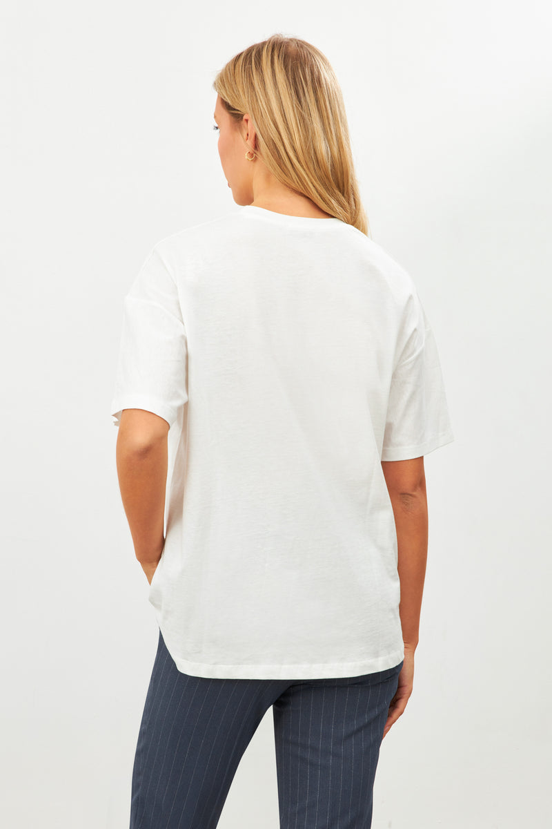 Setre Basic Crew Neck T-Shirt Ecru