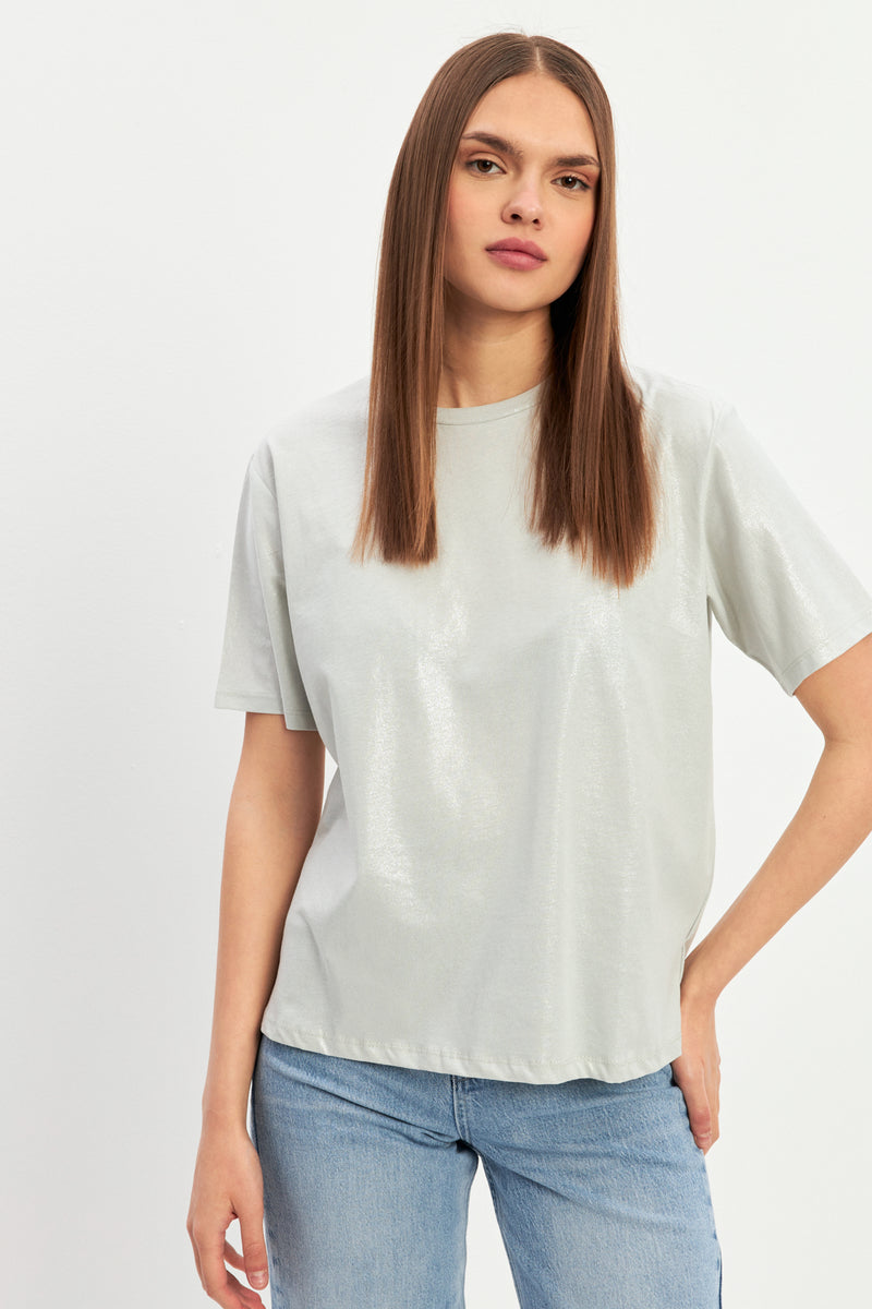 Setre Crew Neck Basic T-Shirt Stone