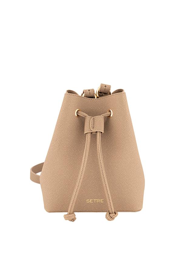 Setre Shoulder Bag With Drawstring Detail Dark Beige