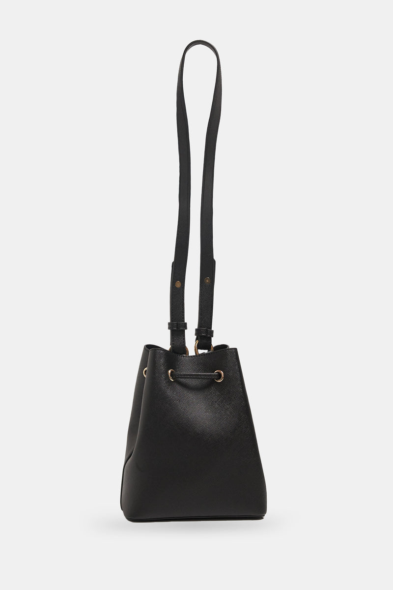 Setre Shoulder Bag With Drawstring Detail Black